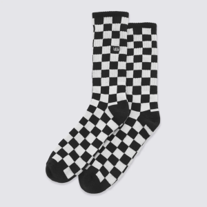 MEIA VANS CHECKERBOARD CREW II BLACK WHITE