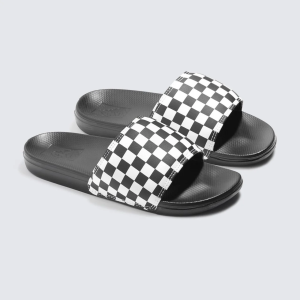 CHINELO VANS SLIDE-ON LA COSTA CHECKERBOARD TRUE WHITE BLACK