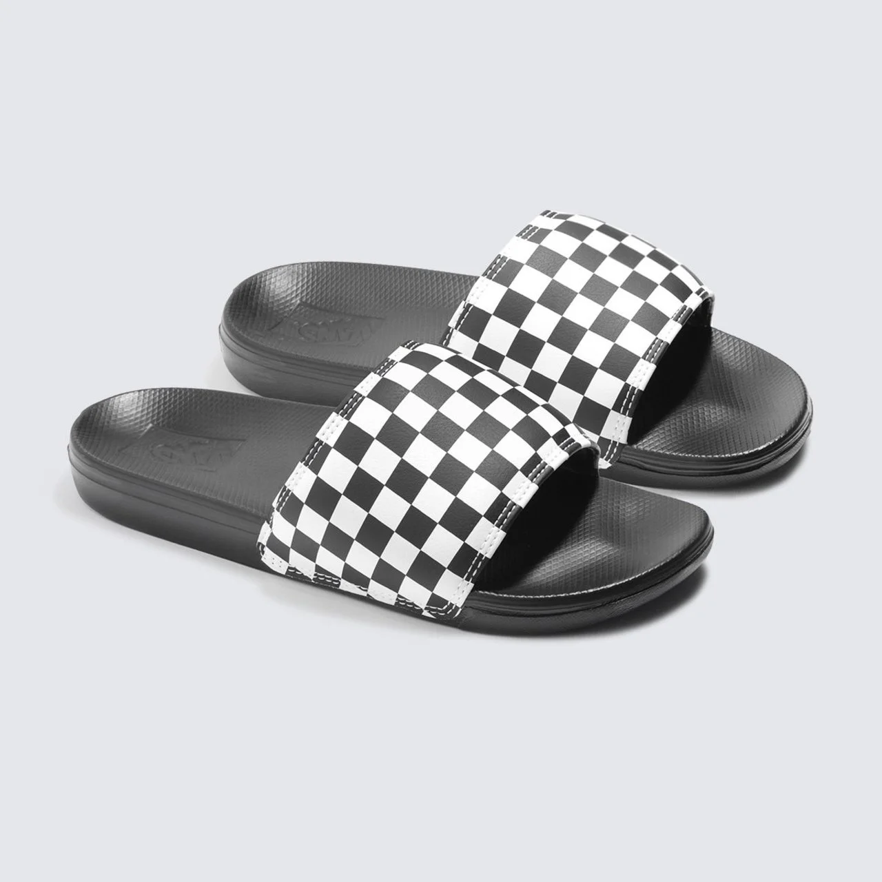 CHINELO VANS SLIDE-ON LA COSTA CHECKERBOARD TRUE WHITE BLACK