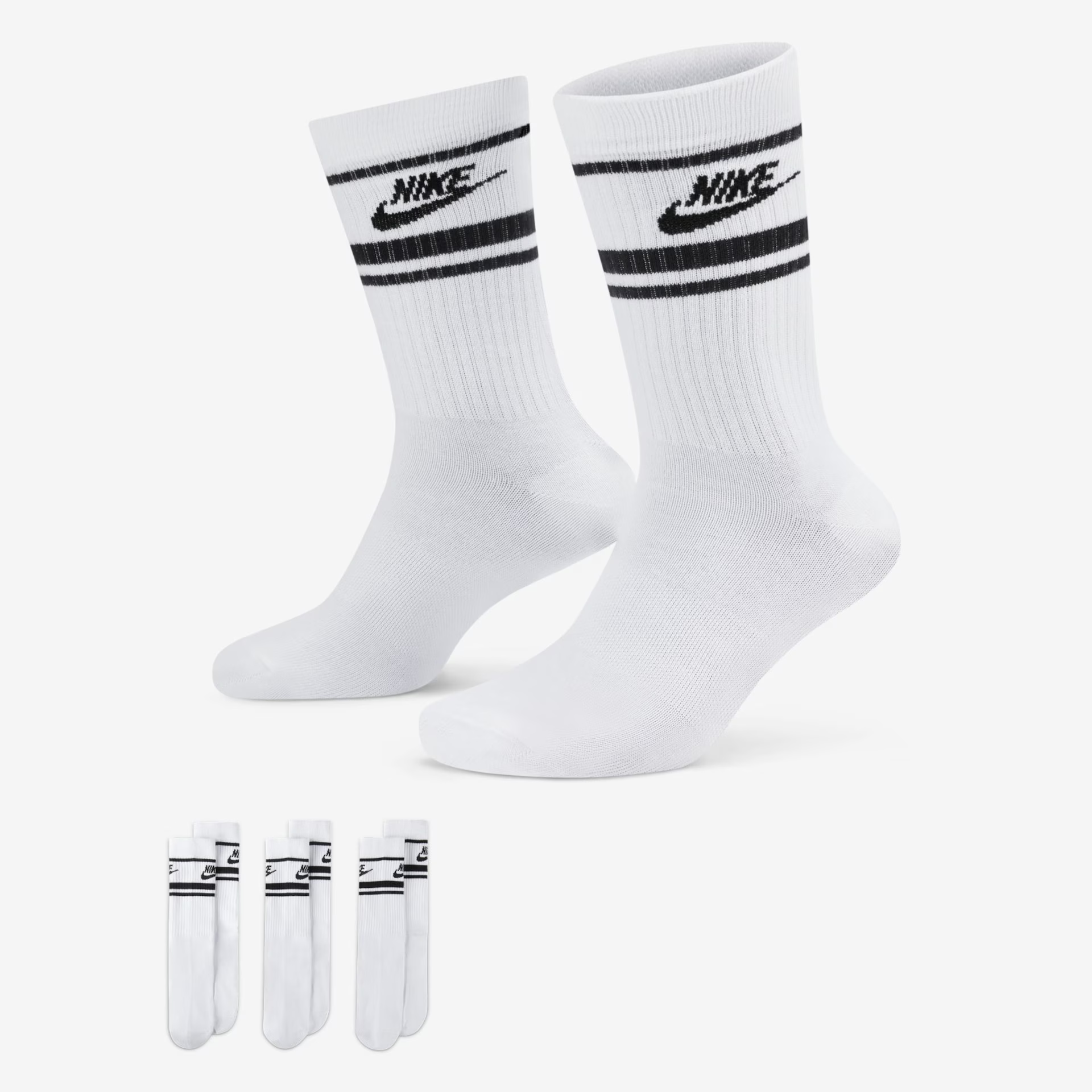MEIA NIKE EVERYDAY ESSENTIALS (3 PARES) UNISSEX WHITE BLACK