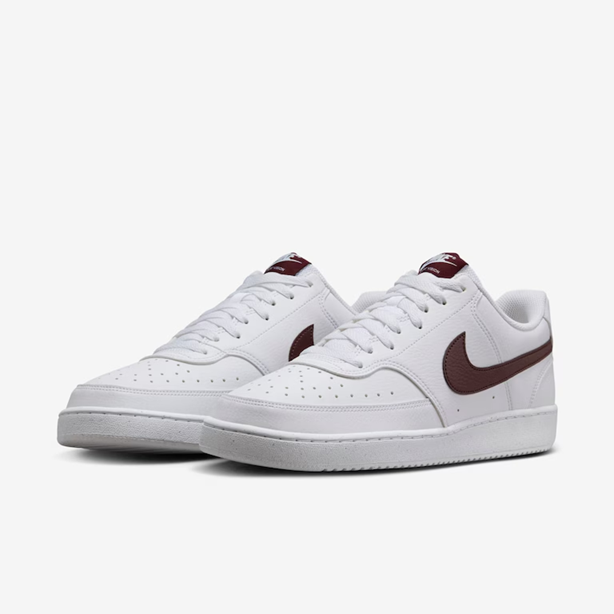 TÊNIS NIKE COURT VISION LOW NEXT NATURE WHITE BURGUNDY