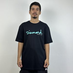CAMISETA DIAMOND OG SCRIPT BLACK/BLUE