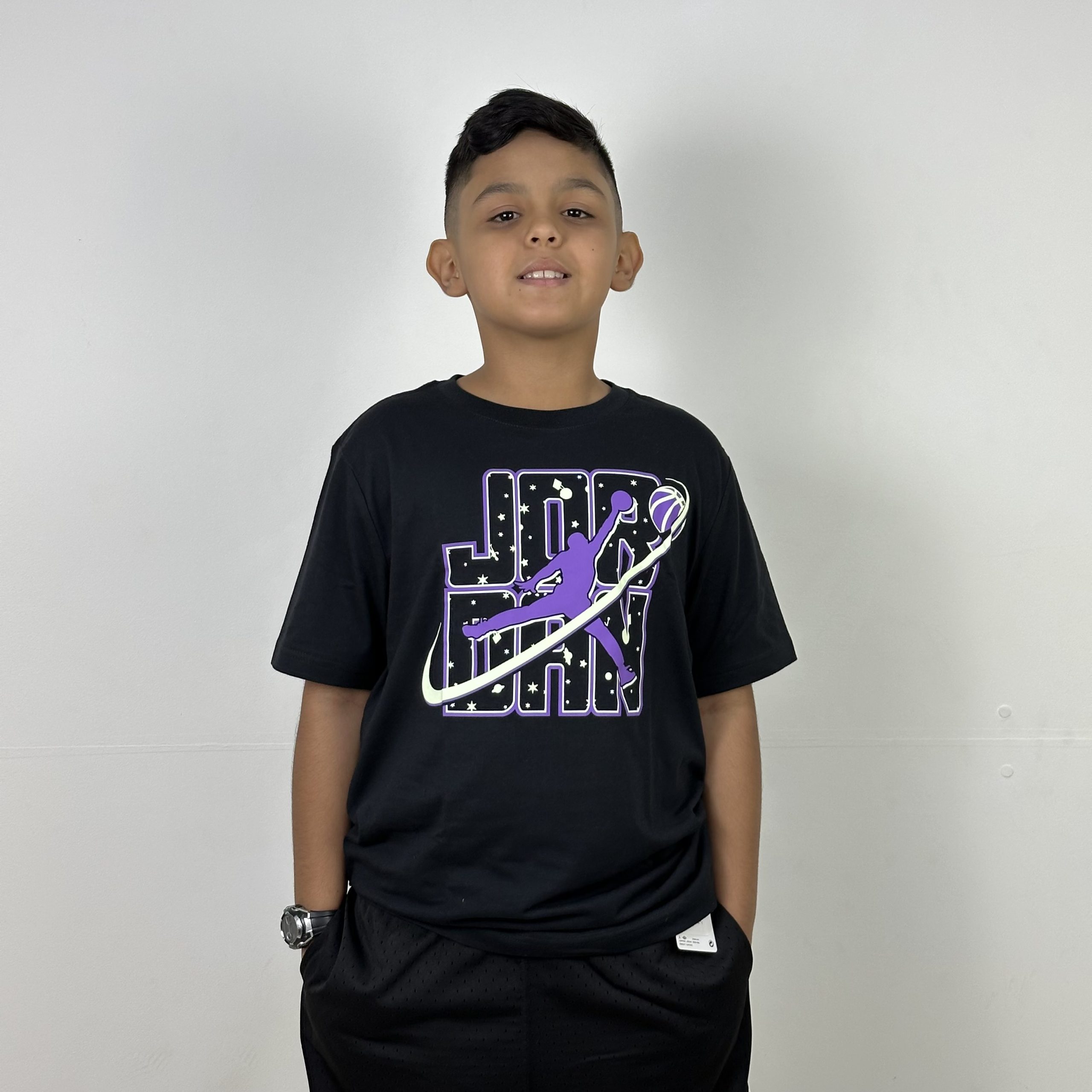 CAMISETA JORDAN FLIGHT GALAXY GLOW JUVENIL BLACK