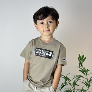CAMISETA CHAMPION KIDS CHOCOLATE - KHAKI